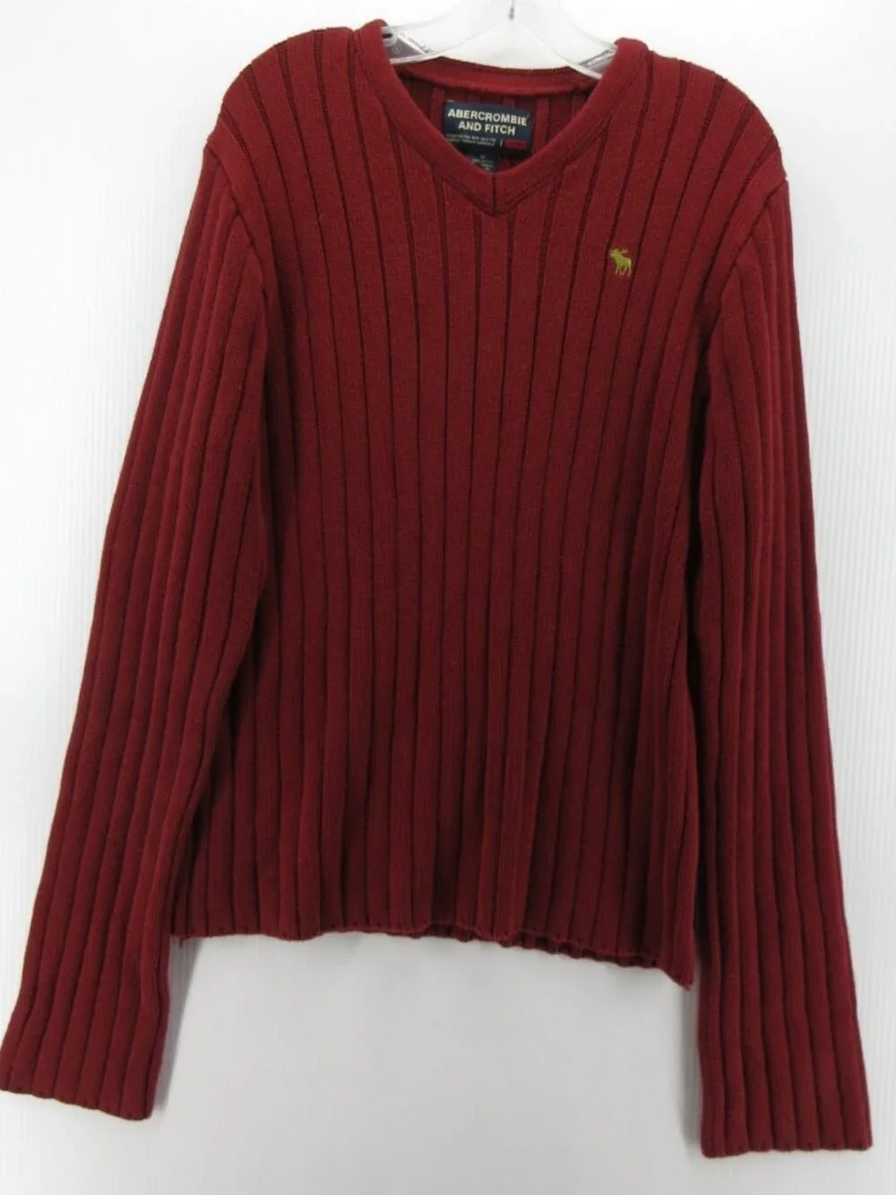 VINTAGE Abercrombie & Fitch Sweater XL Pullover Y2K Ribbed Slim Chunky *